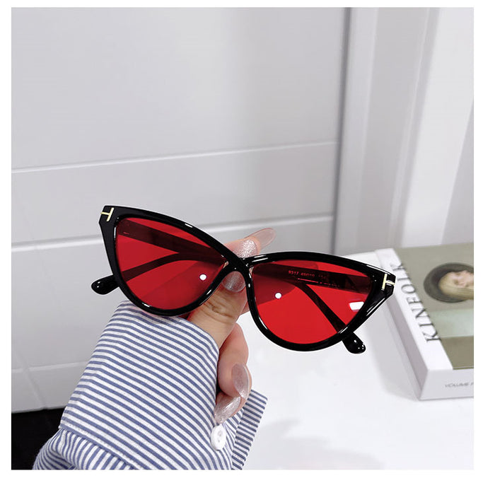 Women's Personality Cat Eye Triangle Leopard Print Glasses