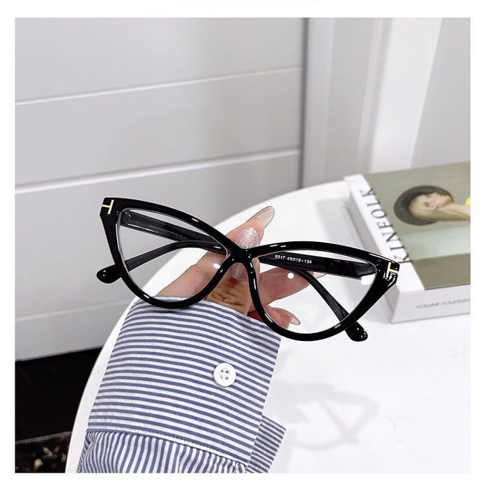 Women's Personality Cat Eye Triangle Leopard Print Glasses