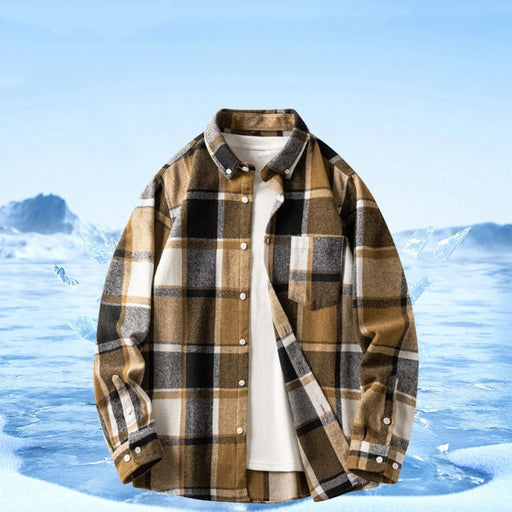 Long-sleeved Shirt Casual Coat Thickened Flannel Shirt Men