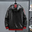 Winter Three Bars Hooded Leather Coat Coat Men